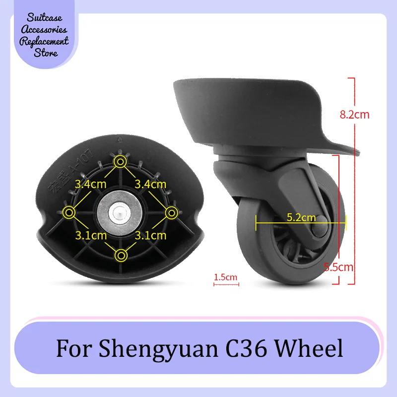 

For Shengyuan C36 Smooth Silent Shock Absorbing Wheel Accessories Wheels Casters Universal Wheel Replacement Suitcase Rotating