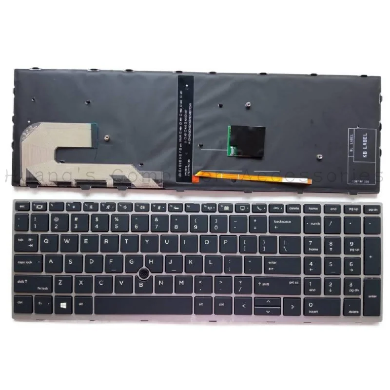 SS+Backlit Keyboard with Pointing Stick for HP EliteBook 850 G5 850 G6 855 G5 750 G5 755 G5 Laptop, Strictly Tested