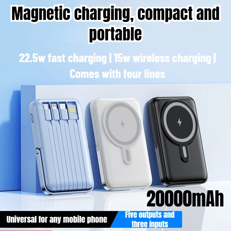 Magnetic Power Bank 20000mAh Wireless Fast Charging Portable Charger External Battery for Xiaomi IPhone Iwatch Magsafe Powerbank