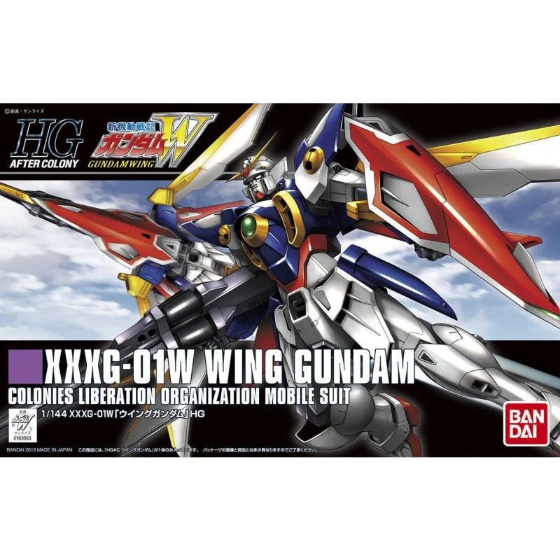 BANDAI Anime HG 1/144 XXXG-01W WING GUNDAM Model Kit Custom Robot Quality Assembly Plastic Action Toys Figures Gift