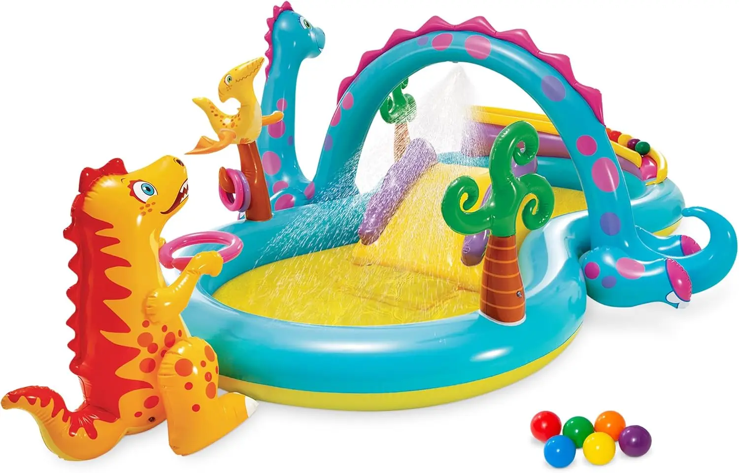 

Надувной детский бассейн Dinoland Play Center для улицы, размеры 11' x 7.5' x 44"