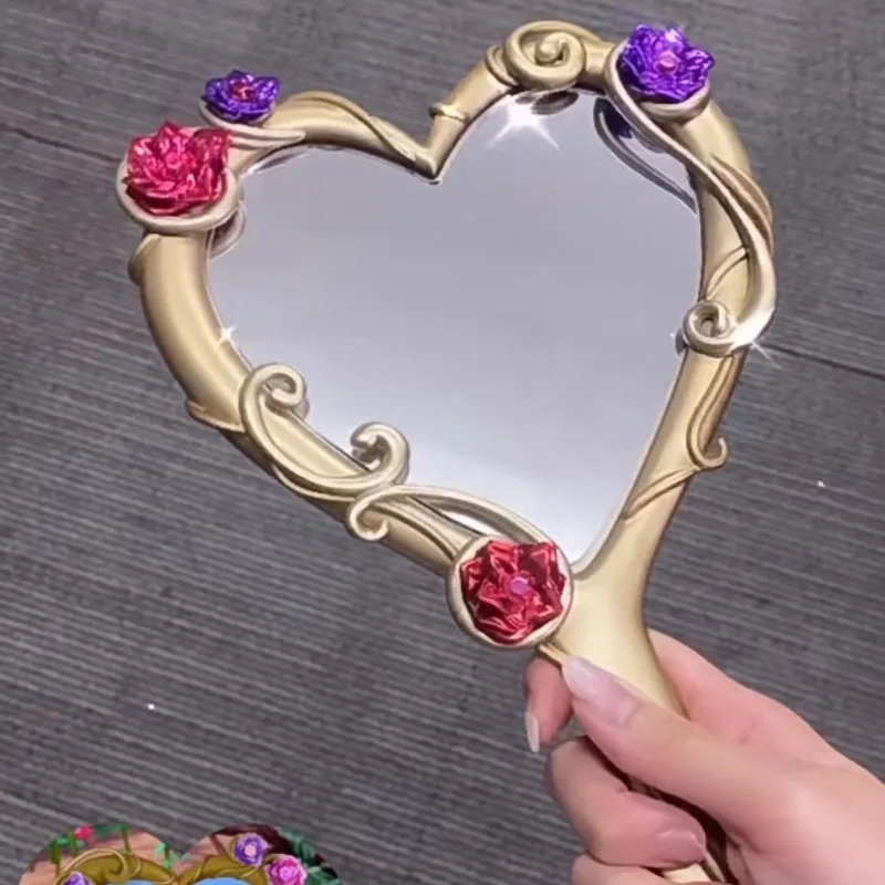 ダイヤモンドキャッスル化粧鏡 ハンドヘルド ポータブル 高級感あふれる美しいラブプリンセスミラー 親友へのギフト