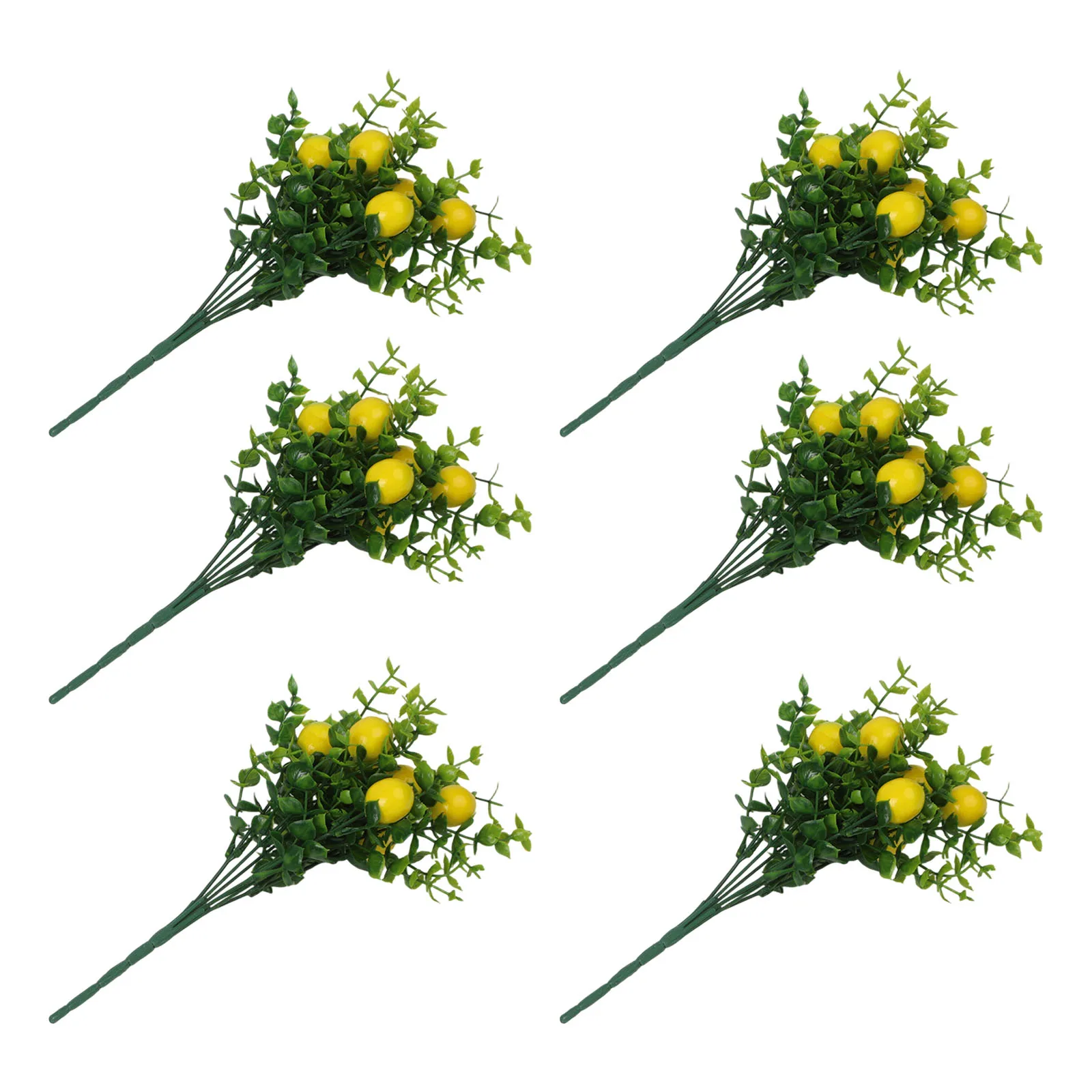 6Pcs Simulation Lemon Bunch Fake Fruit Plants DIY Vase Decor Green Plant Decorations Photo Props Vase Flower Arrangement Decor