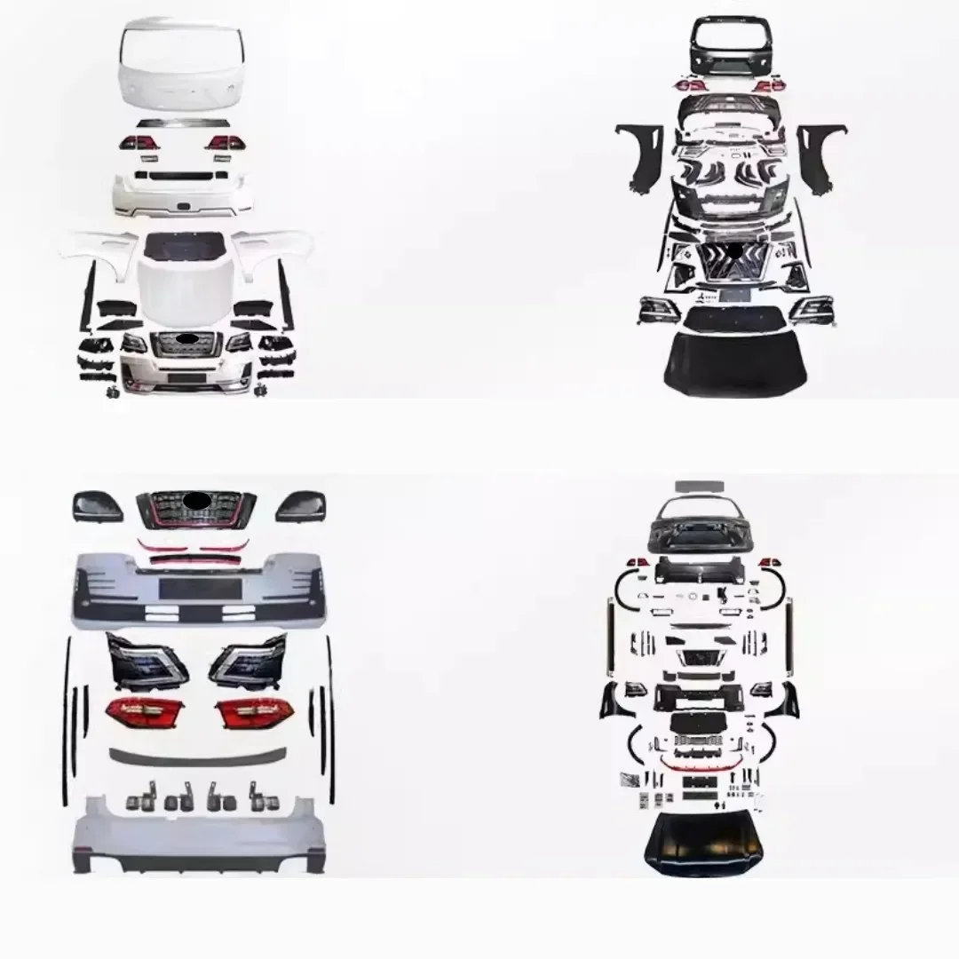 Body Kit Front Rear Bumper Grill Mask for Nissan patrol Y62 2012-21modified Engine Hood Headlight Taillight Fender Eyebrow Pedal