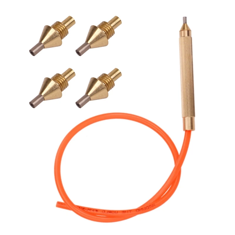 Dental Sandblasting Machine Spare Parts Brass Handle Pen Replaceable Nozzle Tip Sillicone Tube for Polishing Porcelain Crowns