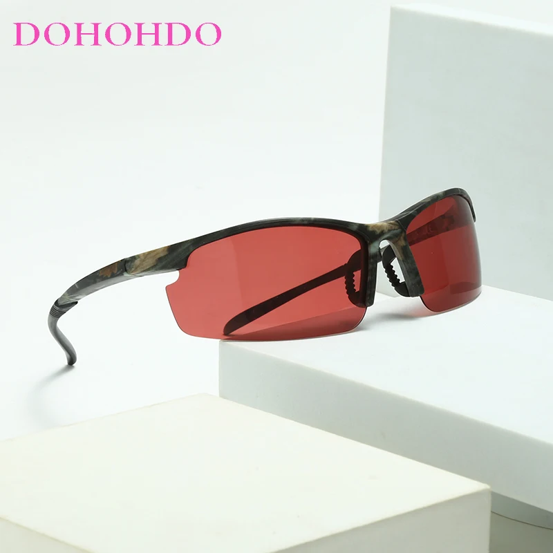 DOHOHDO Polarized Fishing Sunglasses Men Women Classic Red Lens See Fish Float Sun Glasses Outdoor Driving Glasses Eyewear UV400