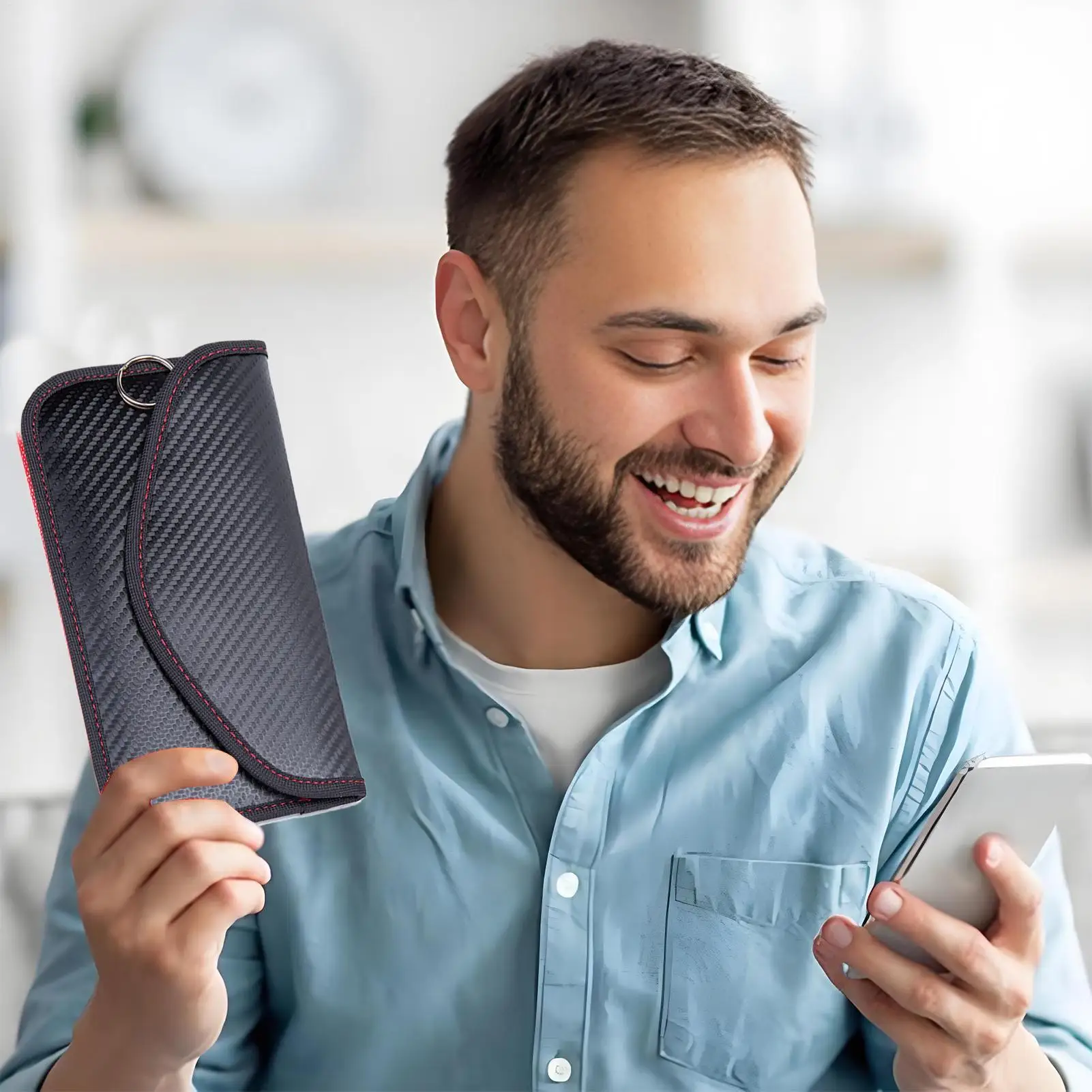 Signal Blocking Pouch Anti-Theft Blocking Cage Shielding Pocket Security Pouch Anti-Tracking Wallet For Electronic Devices