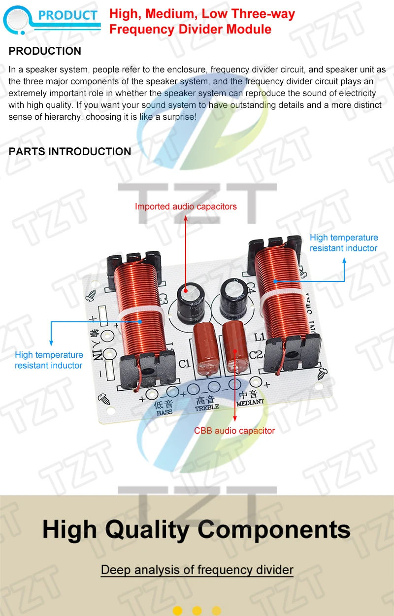 1/3PCS 3 Weg Audio Lautsprecher 150W Crossover Schaltung Höhen Mitteltöner Bass Modul Audio Lautsprecher Frequenz Teiler hause Lautsprecher – Detail 1