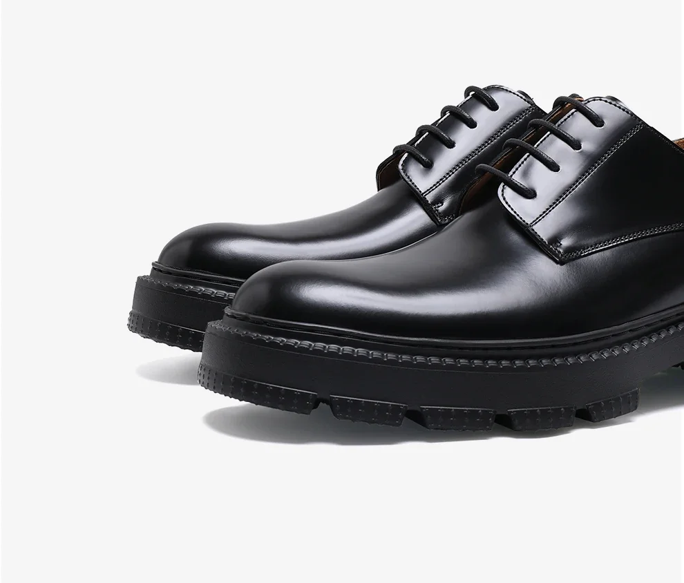 2025 جديد الرجال الأعمال الرسمية جولة رئيس زيادة الترفيه منصة جلدية ركاب أحذية أحذية الزفاف #6