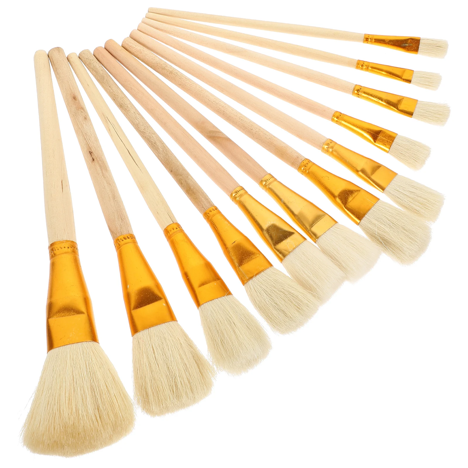 

12 шт. кисти для рисования, акриловое масло, акварель, шерсть, сплав, деревянная ручка, круглые детали, набор для рисования, товары для рукоделия