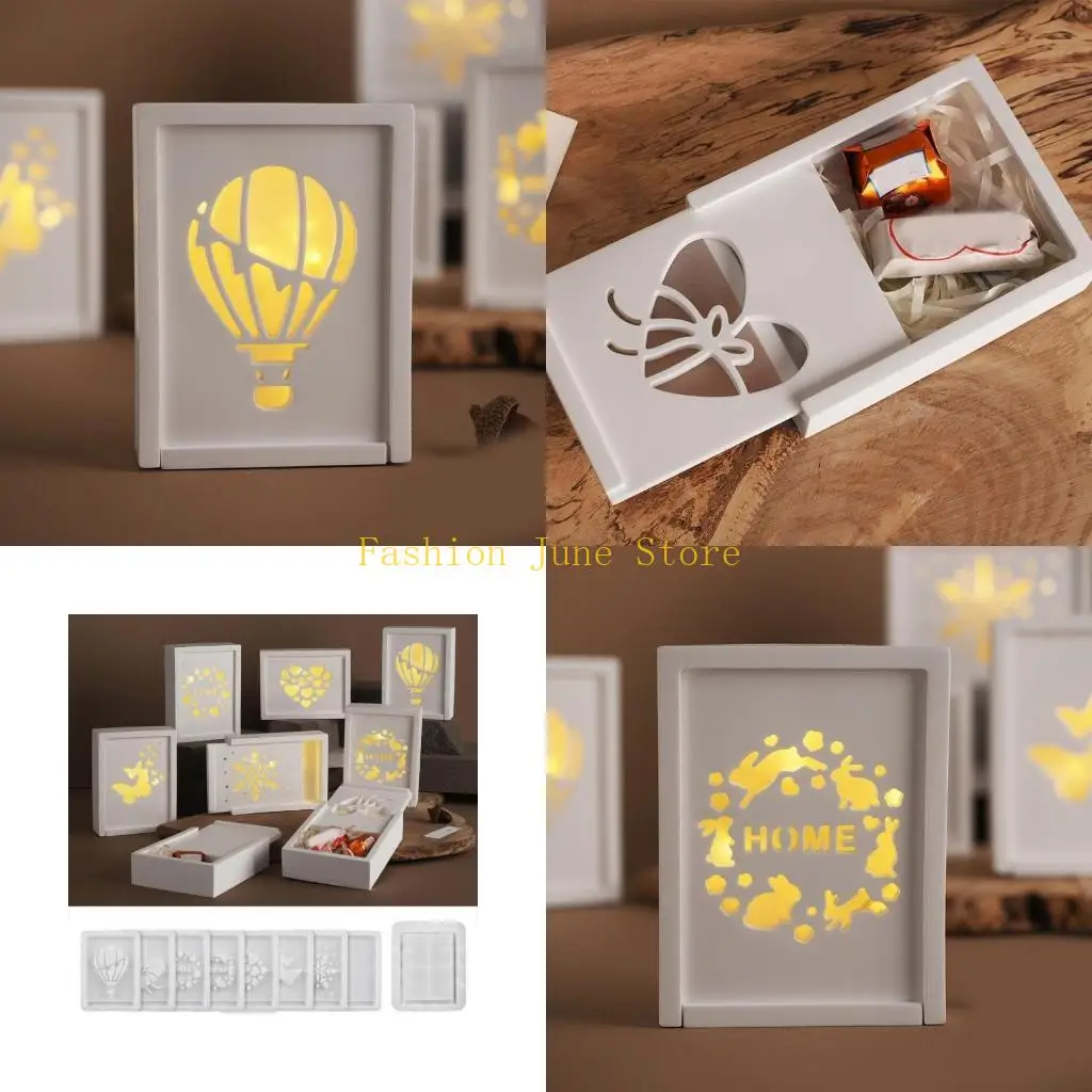 

N5KA Easy to Clean Silicone Storage Solution Storage Box Mold Rectangular Container Molds for Keeping Small Items Organized