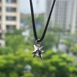 Gothic Y2K Black Velvet Chain Morning Star Pendant Choker Layered Necklace Punk Flail Spiked Ball Charms Necklace for Women Men