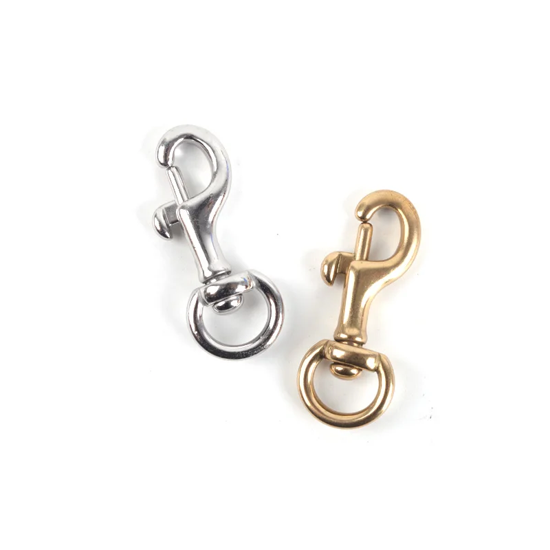 2-Pack Pure Brass Rotating Ring Bolt Clips, Backpack Hook Clips, Two Colors: Silver and Brass