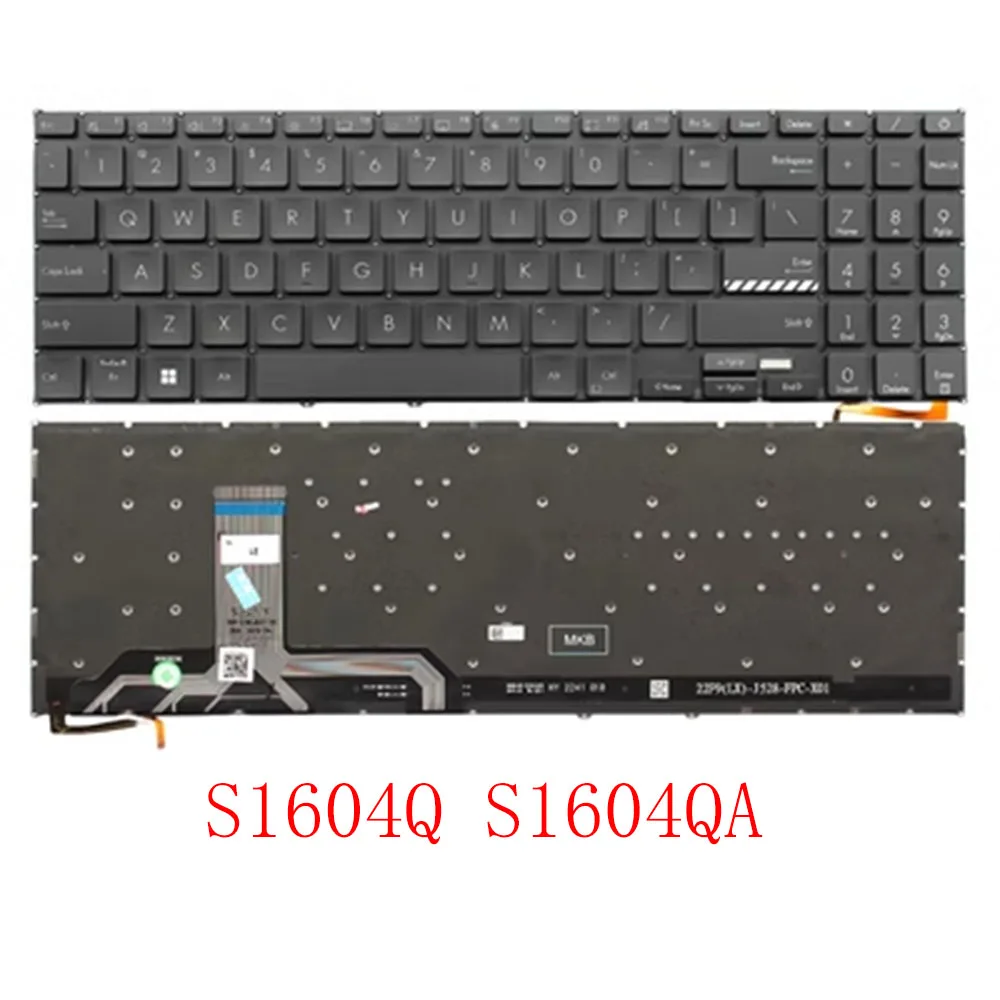 

Клавиатура для ноутбука ASUS VivoBook S16 S1604Q S1604QA без рамки, черная, США, с подсветкой