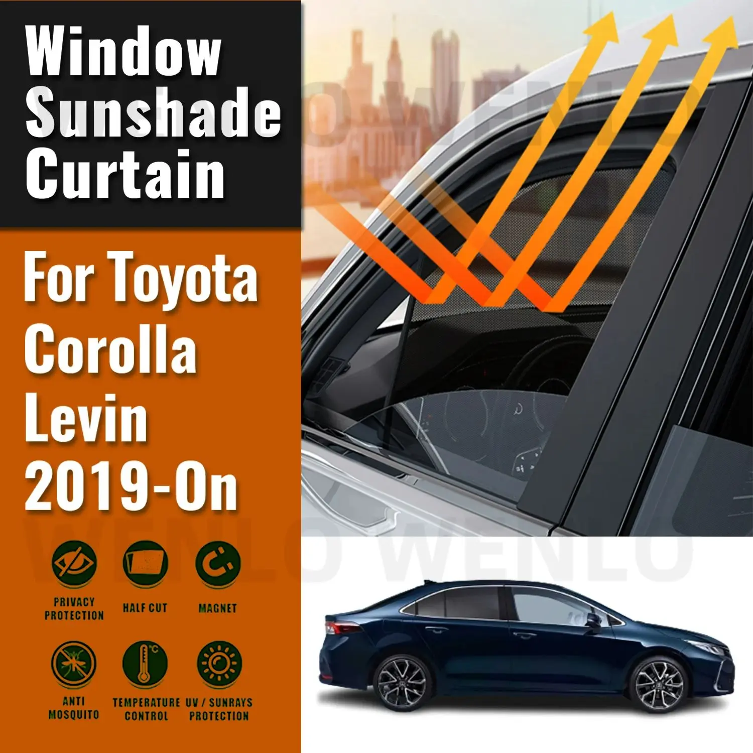 

Для Toyota Corolla Levin E210 2019-2023 2024, магнитный автомобильный солнцезащитный козырек, занавеска на лобовое стекло, заднее боковое окно, солнцезащитные козырьки, щит