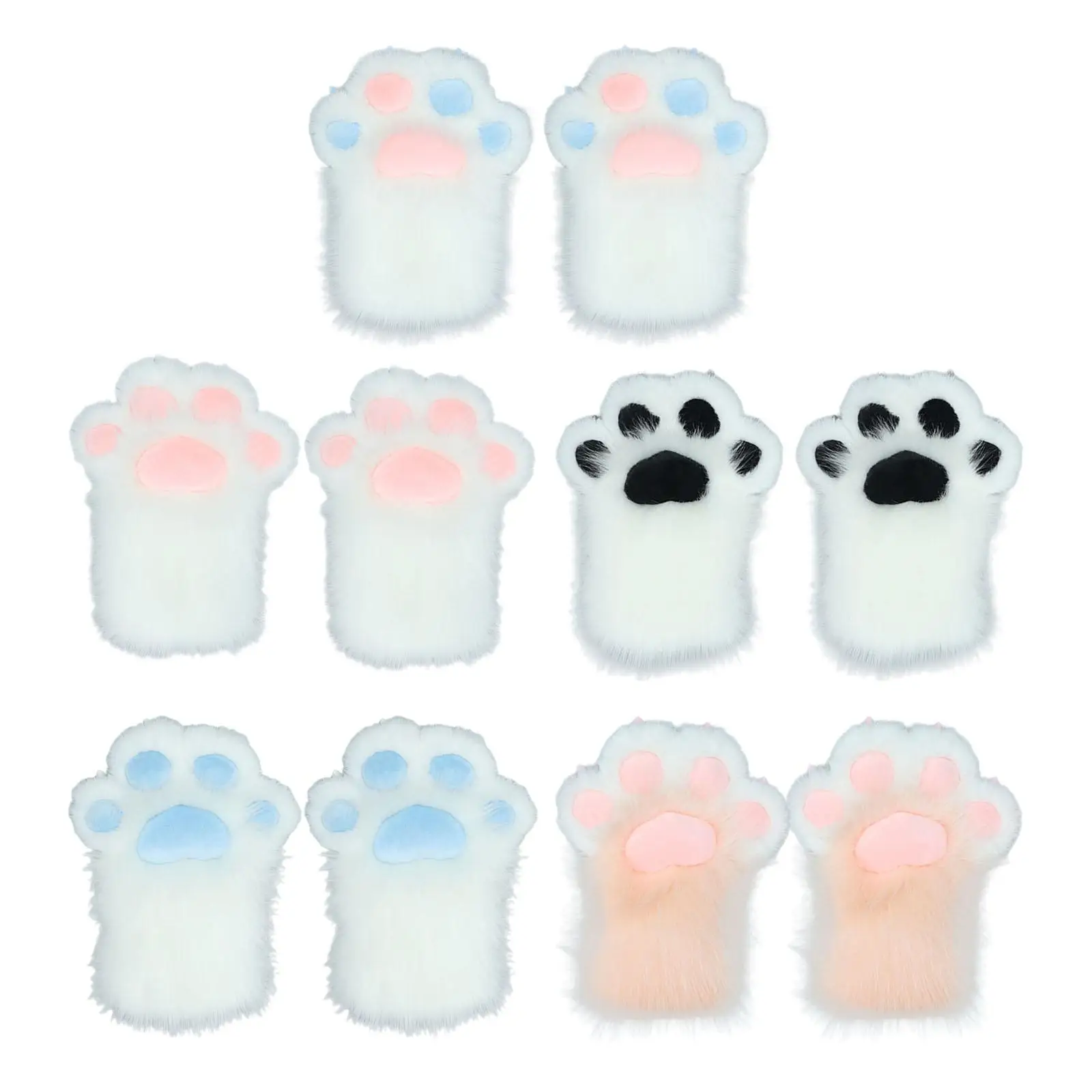 Cat Paws Gloves Dress up Costume Decorative Comfortable Stuffed Gloves for Dress