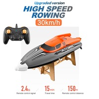 30KM/H High Speed RC Racing Boat 2.4GHz 4 Channel 150M Remote Control Boat IPV7 Waterproof 370 Motor Remote Boat for Kids Adults