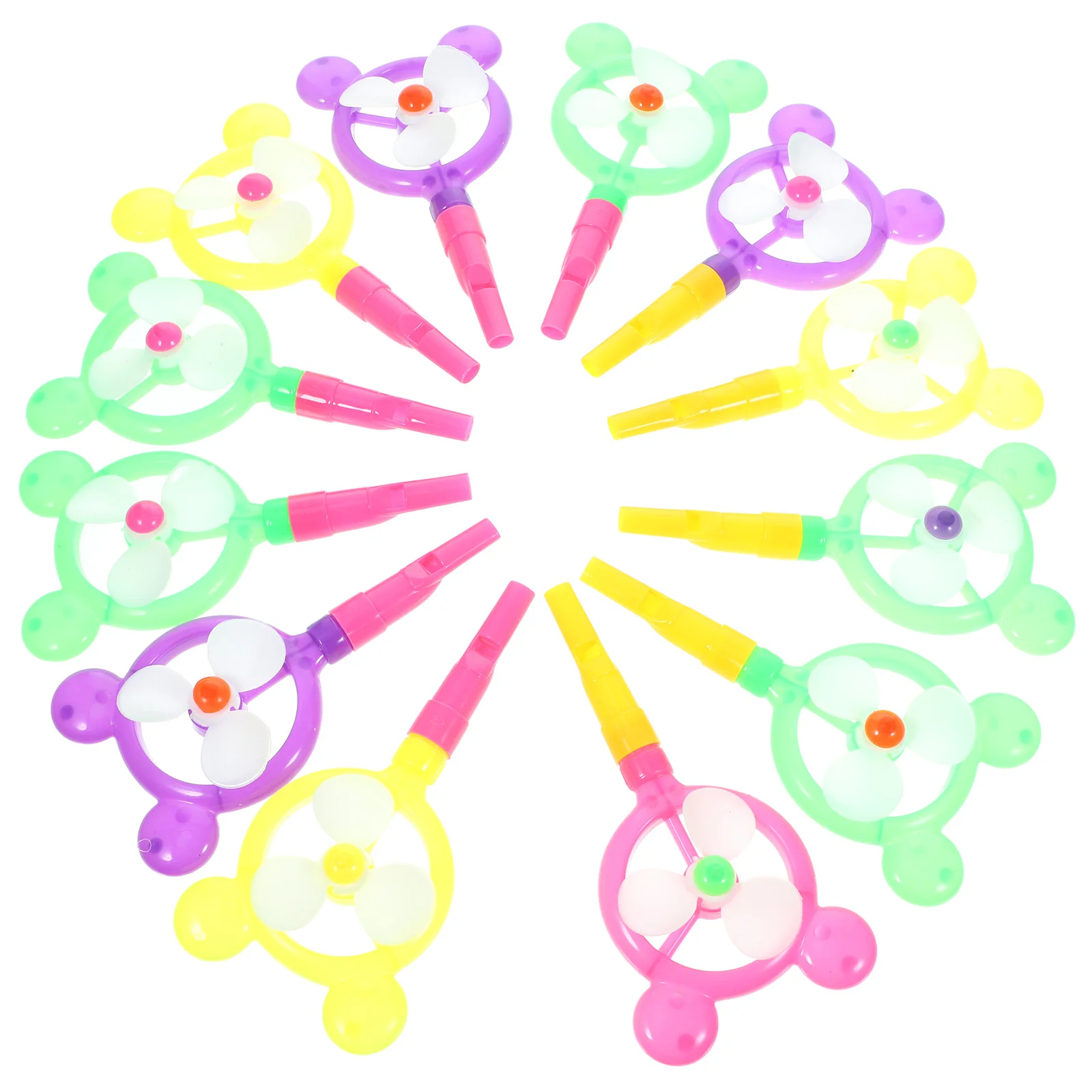 

12 Pcs Whistle Windmill Toy Children Candy Color Birthday Party Favors (12pcs) Toys Childrens For Cartoon Plastic Cute