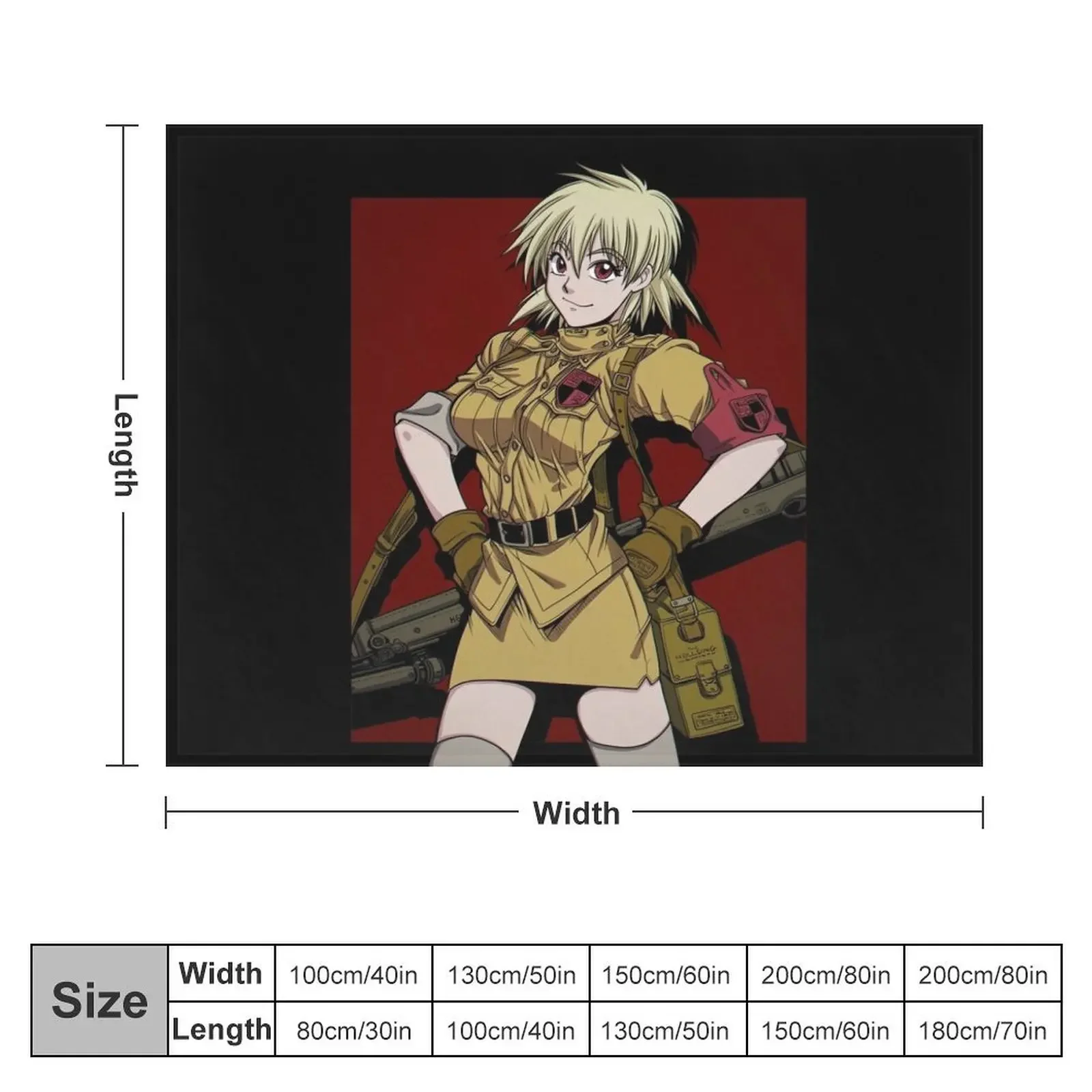 Seras Victoria Throw Blanket anime Bed linens heavy to sleep Blankets