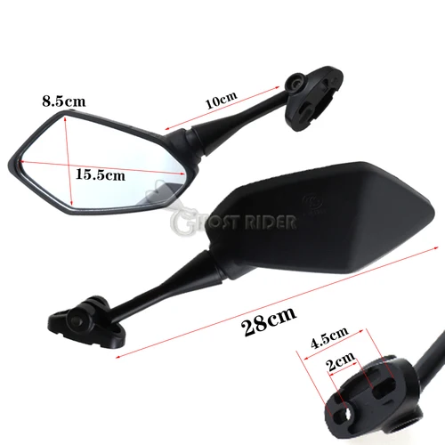 Imagen 2 del producto Espejo retrovisor de carbono para motocicleta, accesorio para DAYTONA 675 R, Benelli 302R, 252R, Bajaj Pulsar 200, NS/200 RS