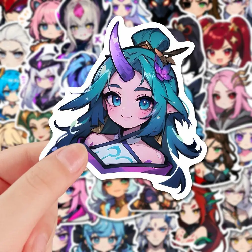 Jinx Seraphine Akali Neeko Sticker Anime Fiora Laurent Stationery Stickers fashion Water Proof Student School Supplies Decor