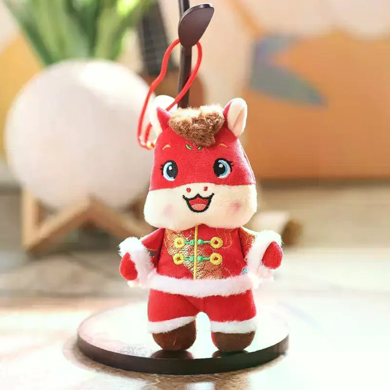 سنة الحصان التميمة المفاتيح حساسة لطيف الكرتون تانغ دعوى صغيرة زودياك الحصان أفخم دمية قلادة حقيبة الديكور هدية