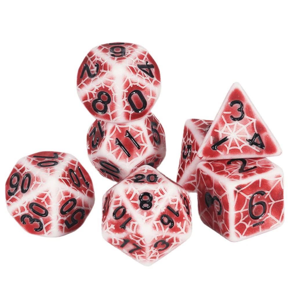 

Retro Polyhedral Dice DND Game Dice with Carving Spider Webs Effect for Role Play Board Game