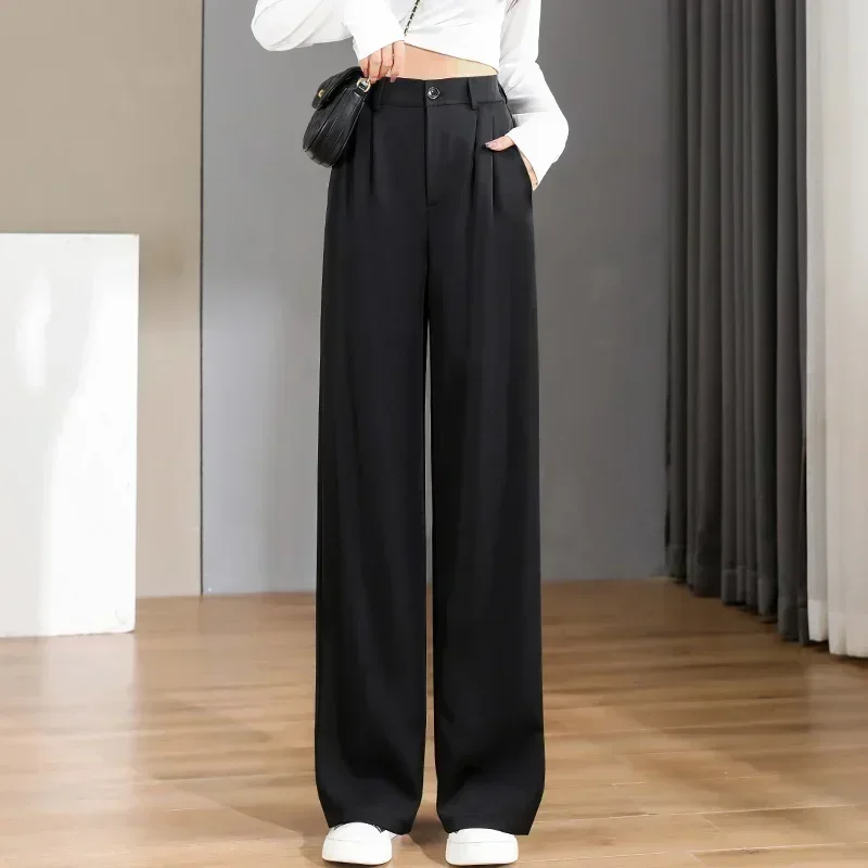 Korean Pants Fashion Trend Female Suit Straight Women'S Loose Spring Summer New High Waist Wide Legs Slim Casual Trousers