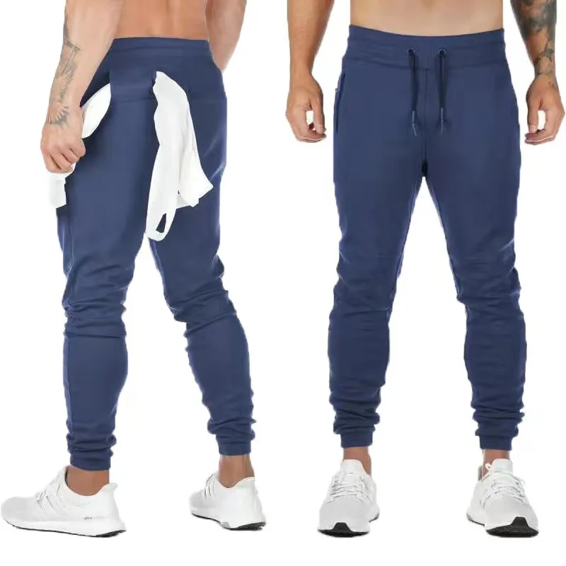 Pantalones deportivos para correr para hombre, chándal de algodón, ajustados, para culturismo, Nn21