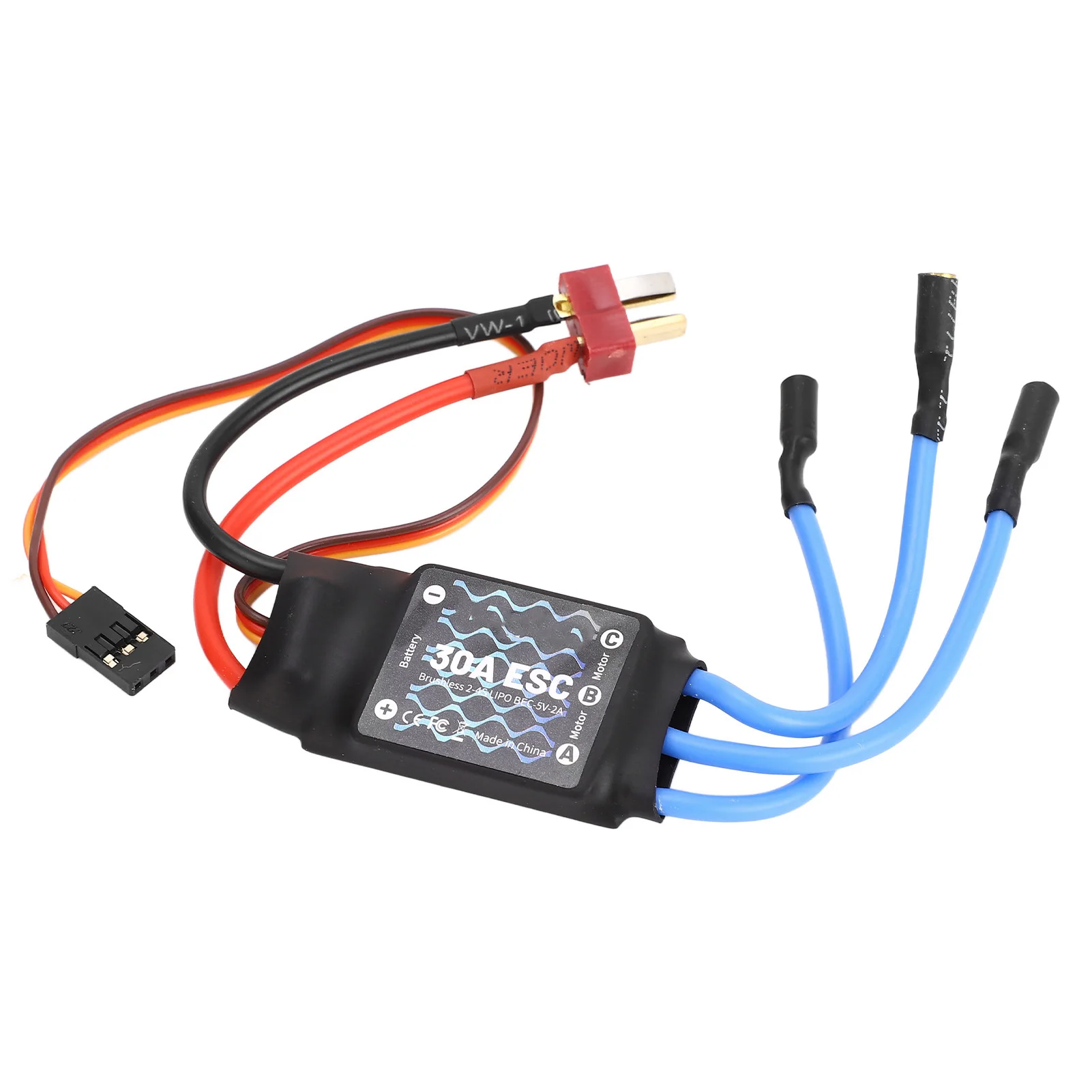 

RC Electric Speed Controller 30A with T Plug Long Wire RC Brushless ESC for Fixed Wing Aircraft Upgrade