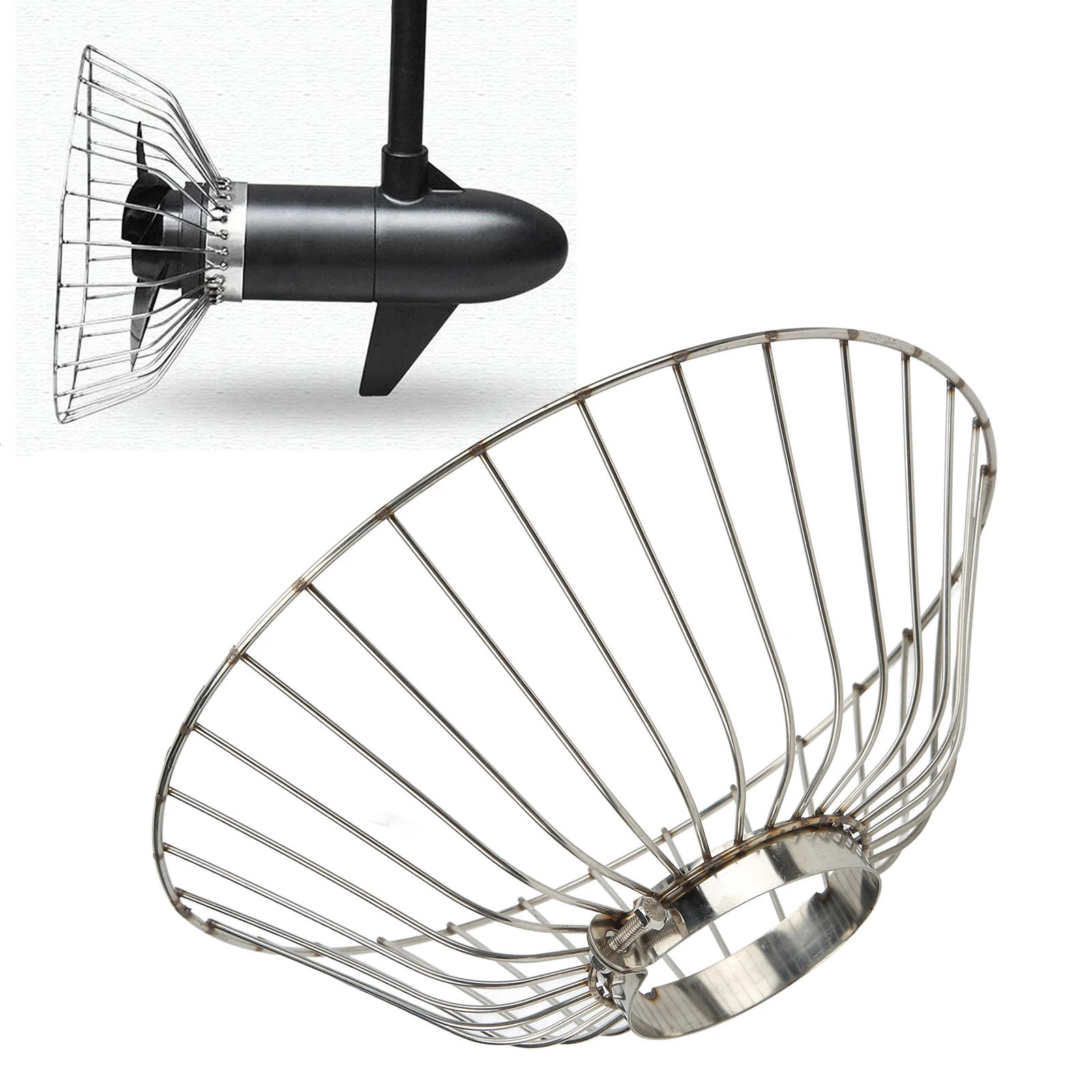

Marine Propeller Safety Cage Protection Cover Antiwind Anticollision for Towing Motor 12V DC