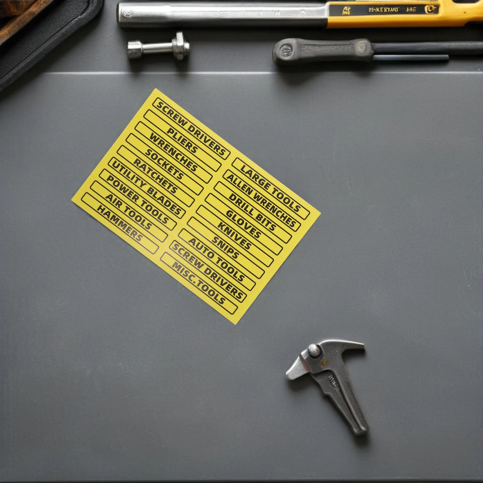 

40Pcs Tool Box Label Stickers Peel and Stick Organization Tags for Workshop Storage Bins Cabinet Drawers Maintenance Hardware