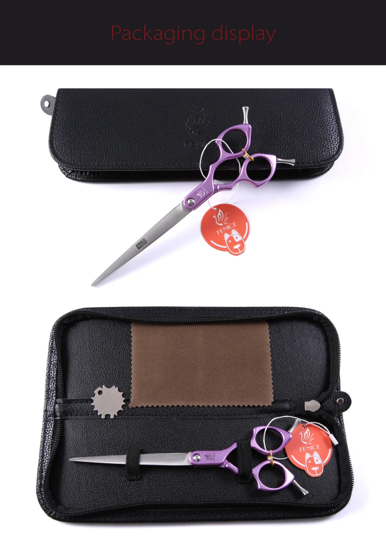 Fenice 6,5/7,0 Zoll Hund Professionelle Hundepflege Gerade Schneideschere JP440C Edelstahl mit hochwertigem Legierungsgriff – Detail 21