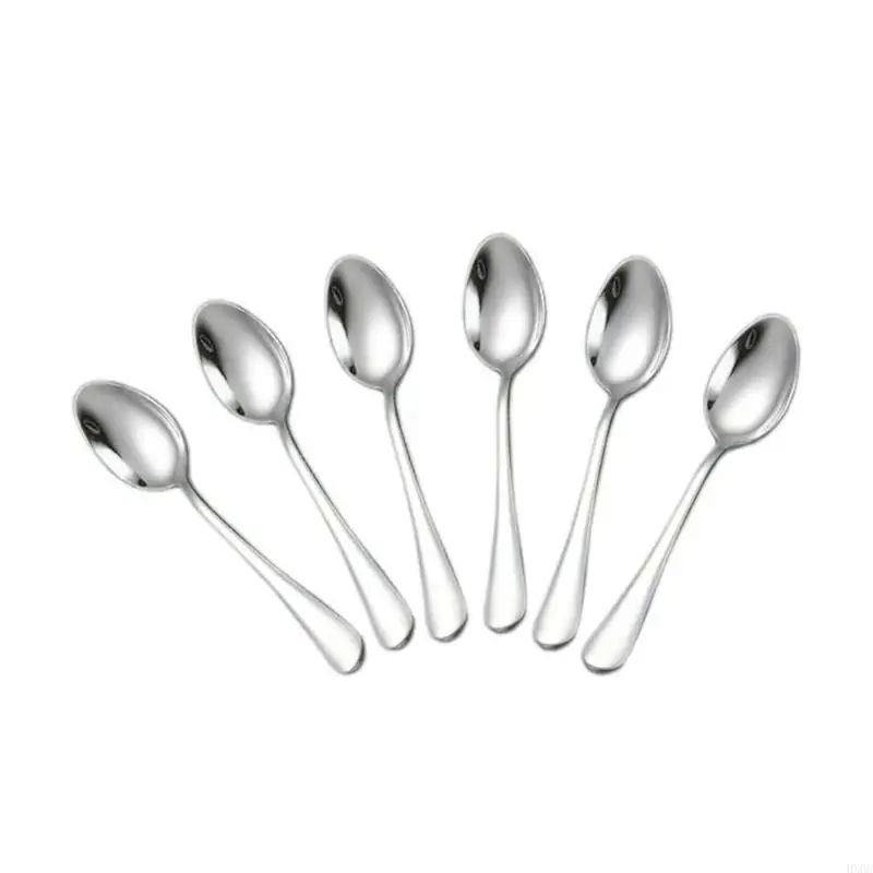 6Pcs Stainless Steel Mini Spoons Espresso Coffee Tiny Spoons For Various Dishes HX6C