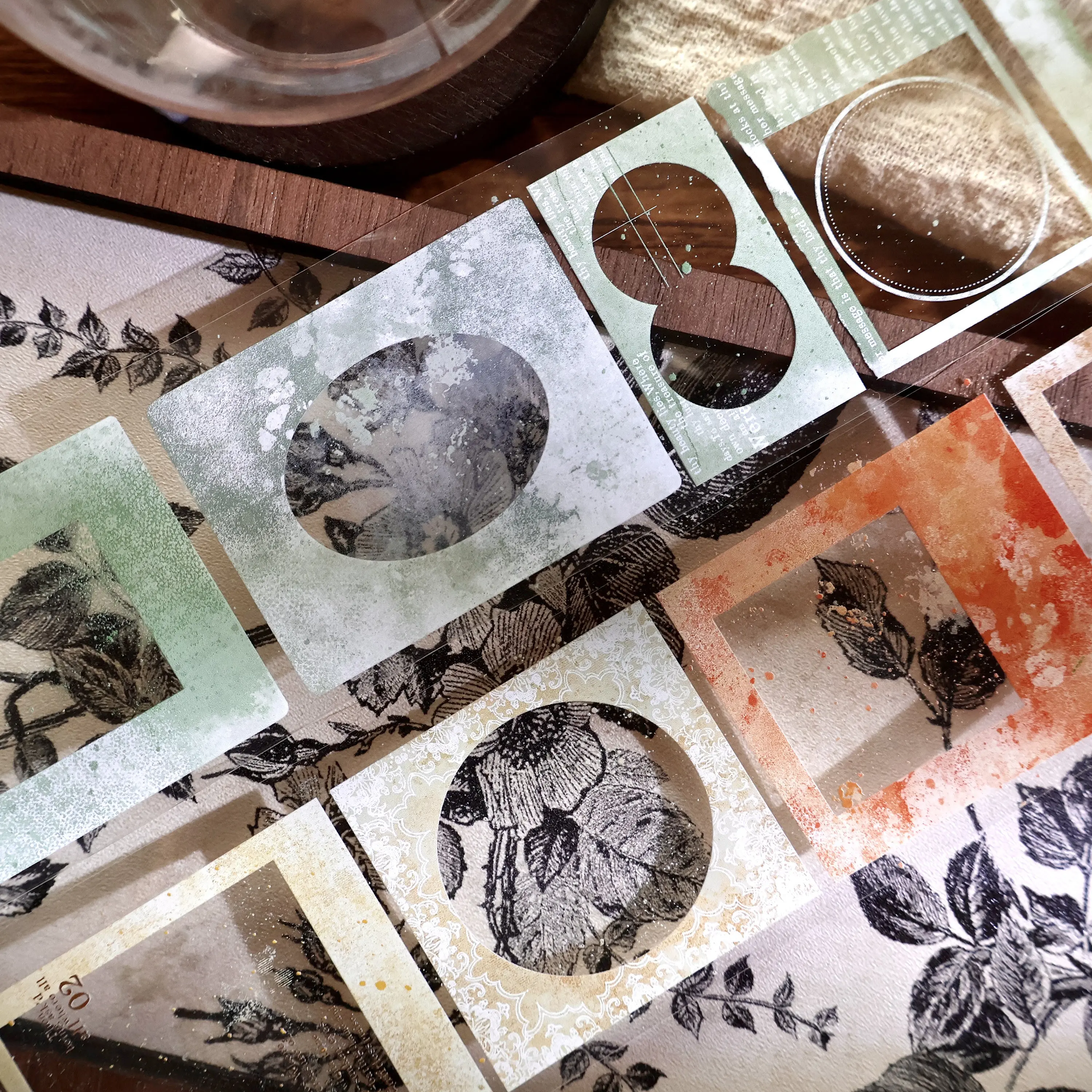 50mm*6m Vintage Colorful Border Landscape PET Tape Creative DIY Journal Material Collage Scrapbooking Stationery