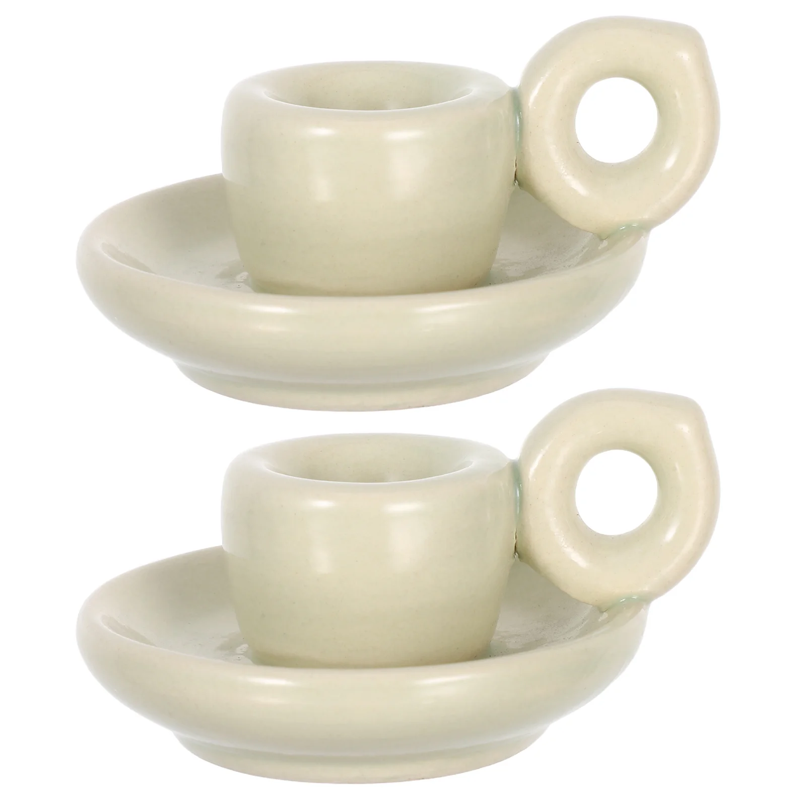 

2Pcs Ceramic House Tealight Holder Versatile Storage Solution for Desk Or Dining Table Arrangements Ceramiccandle Holder