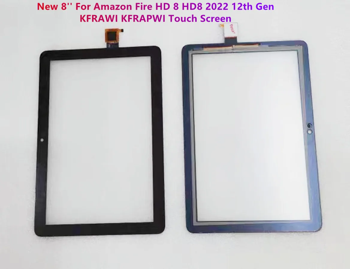 New 8'' Inch For Amazon Fire HD 8 HD8 2022 12th Gen KFRAWI KFRAPWI Touch Screen Digitizer Panel Front Glass 100% Tested