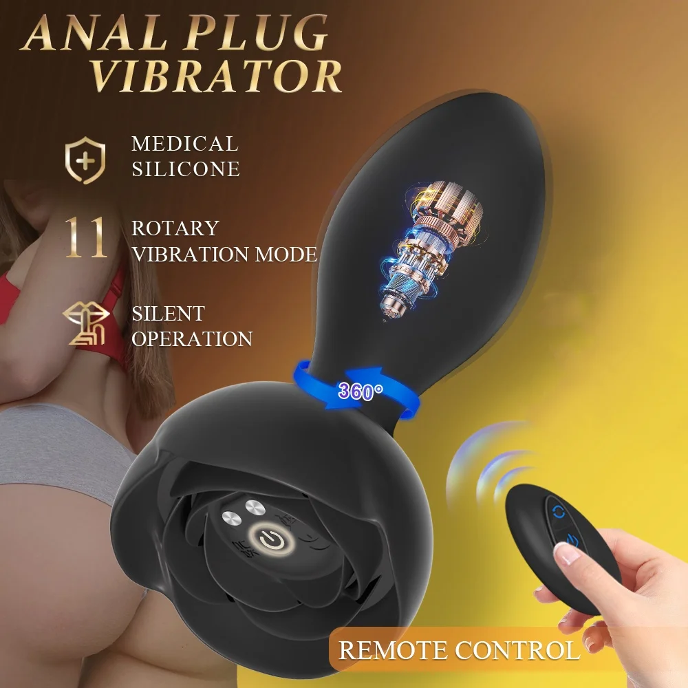 360 Rotation Anal Plug Vibrating Prostate Massager Wireless Remote Butt Plug 11 Speed Male Female Anal Vibrator Adult Sex Toy