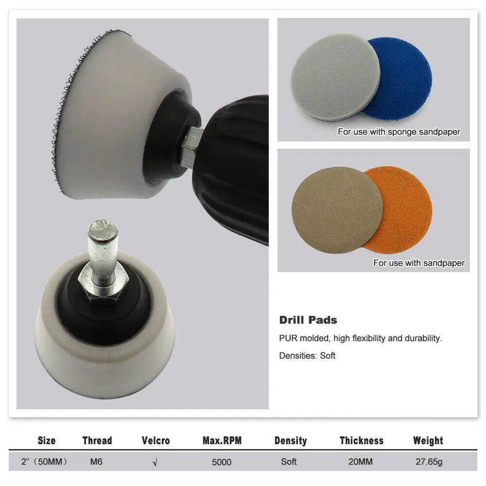 2นิ้ว50มม.Hook และ Loop Backing Pad แผ่น M6สำหรับแผ่นขัดเจาะไม้,โรตารี่เครื่องมืออุปกรณ์เสริม