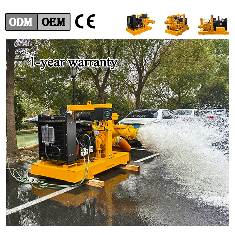 Semi-Automatic Control   Engine Driven High Pressure Sewage Pump Stainless Steel/Cast Iron Impeller 45m Suction/Discharge