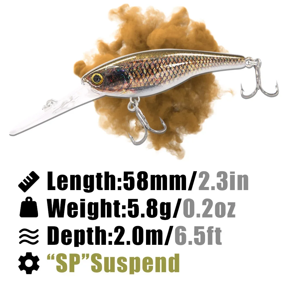 B&U Fishing Lures with Super Magnet Weight System, Long Casting, New Model, Hard Bait, Wobblers, Minnow, 58mm 3D Printing