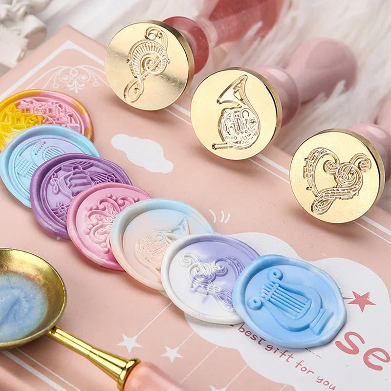 

Wax Seal Stamp Retro Musical Instruments Art Vocal Pattern Stamp Replace Head DIY Scrapbooking Vintage Wedding Invitation Cards