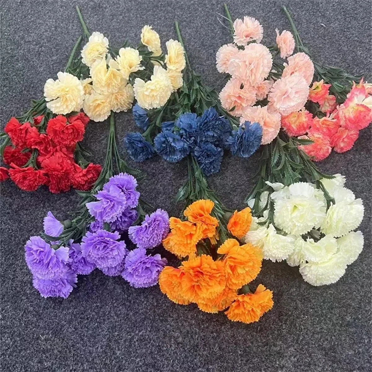 Wholesale Artificial Carnation Flower Silk Carnation Bouquet Flower for Wedding Decoration