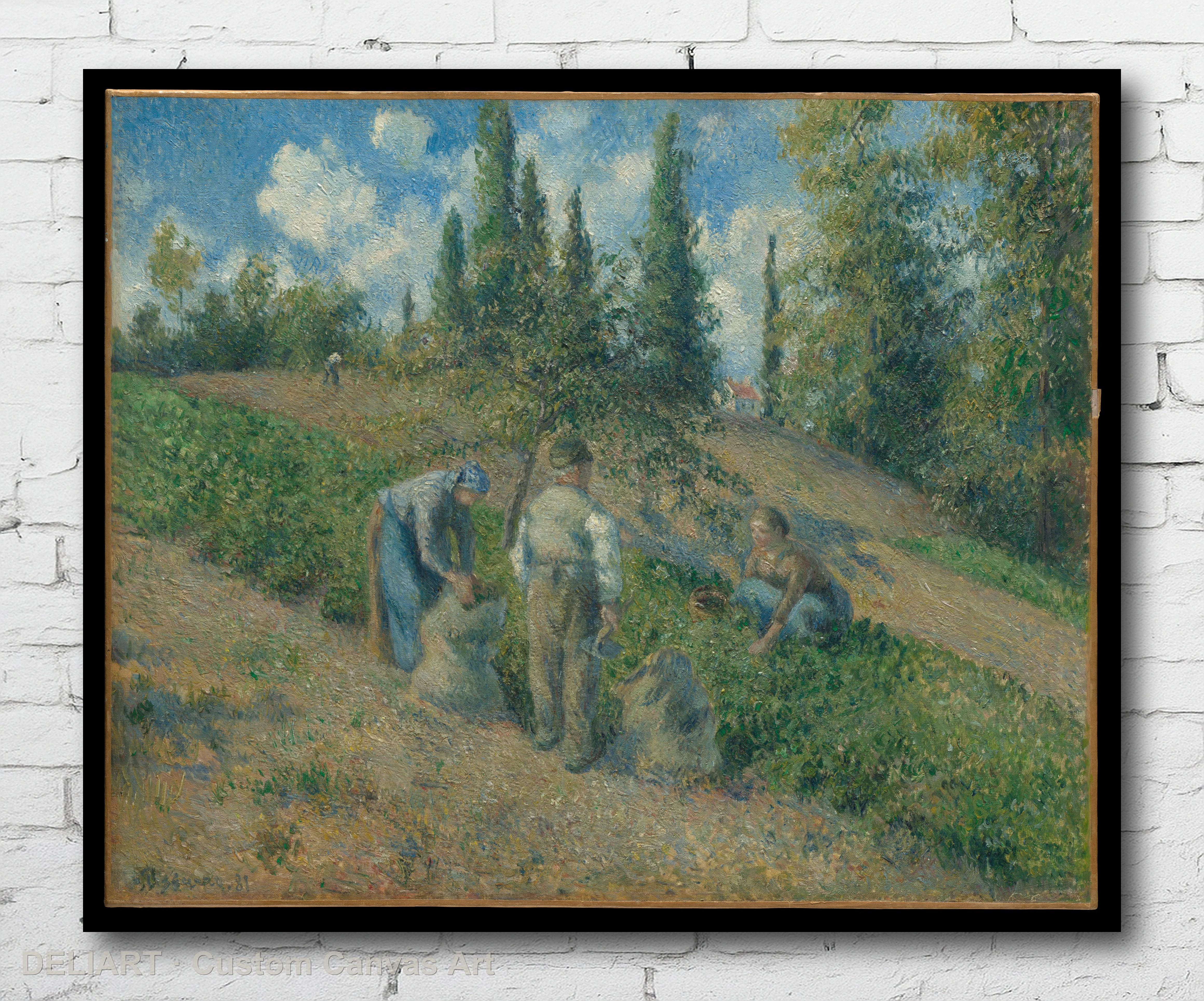 

The Harvest, Pontoise (La Récolte, Pontoise) by Camille Pissarro - Impressionist Fine Art Canvas Wall Art Poster Print Decor
