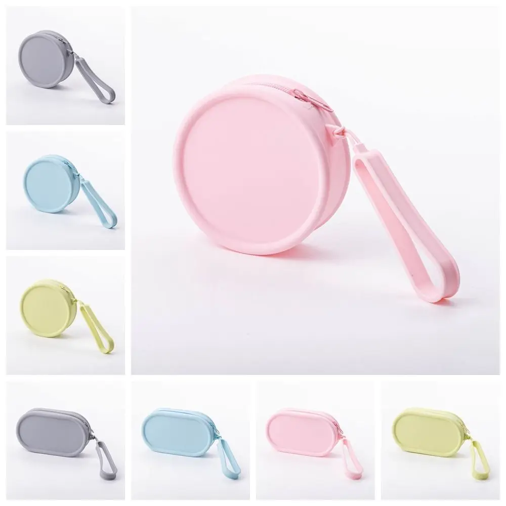 Silicone Round/Square Coin Purse Earphone Storage Bag Small Women Travel Lipstick Cosmetic Bag Pouch Organizer image 5