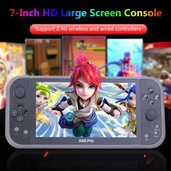 X40Pro Handheld Game Console 10000 Games Portable Retro Video Game Console Wireless Controller Supports MAME/SP1/SMD/GBA/NES