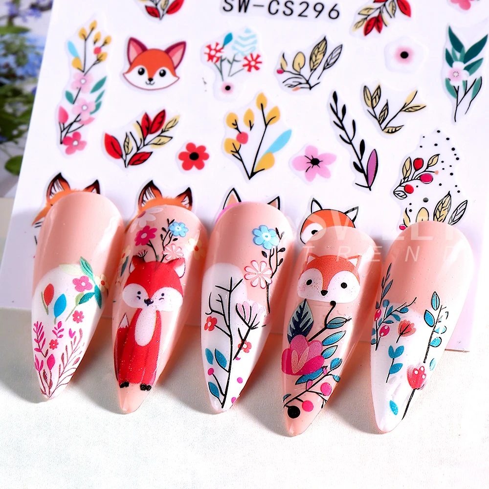 6 قطعة/المجموعة 3D الخريف مسمار الفن ملصقات العنكبوت اليقطين الفطر الزهور مسمار سيلدر الشارات للنساء هالوين مانيكير الديكور #3