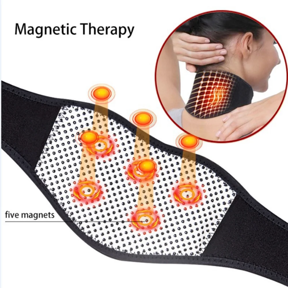 Tourmaline Self-heating Neck Belt Magnetic Therapy Neck Massager Cervical Vertebra Protection Belt Men Women Neck Pain Relief