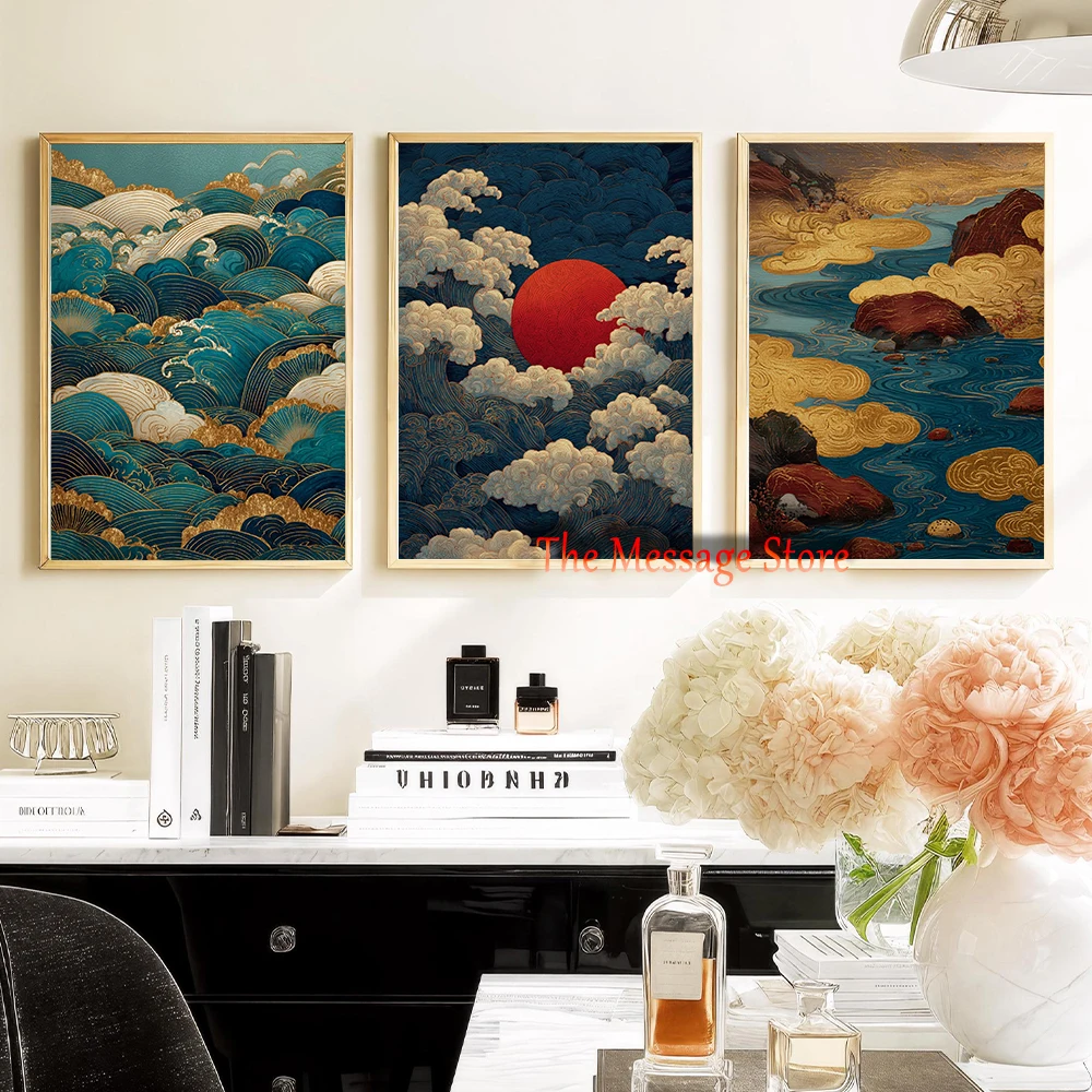 Póster de paisaje japonés abst - Japanese Lifestyle In Japanese reseña y precio