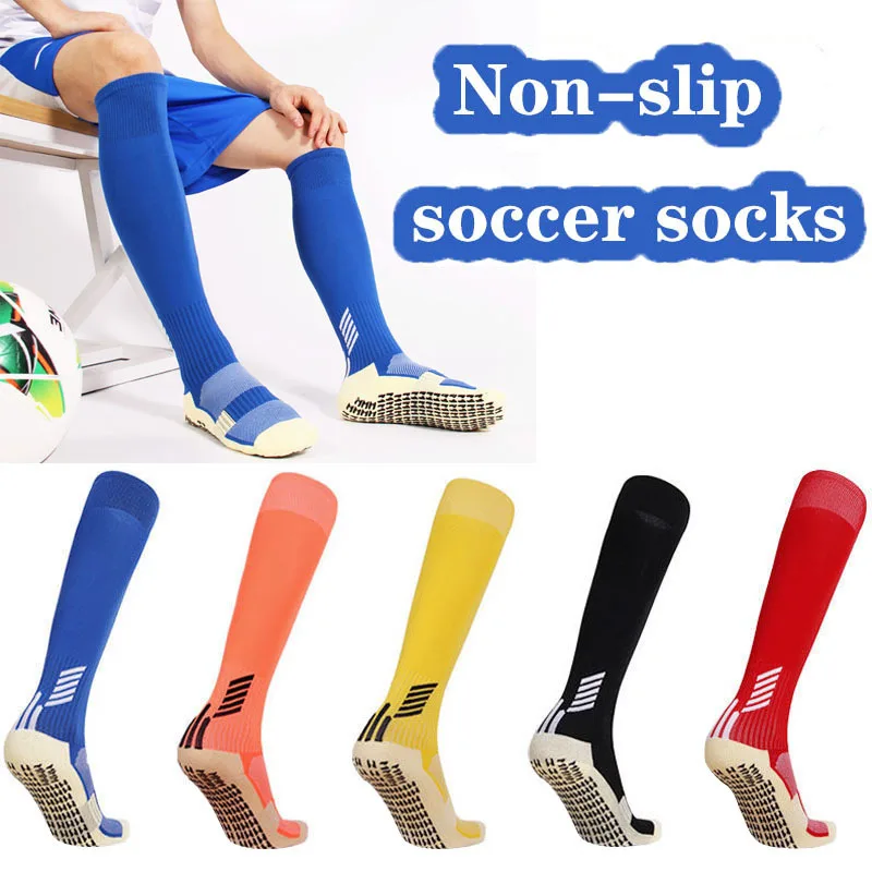 

Professional Adult Anti-Slip Socks Rubber Soccer Kids Knee Block High Towel Bottom Long Football Hockey Sports Grip Socks Unisex